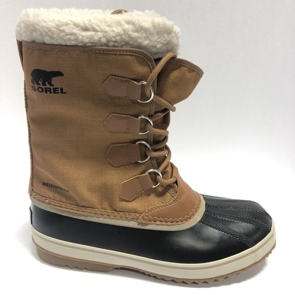 Sorel Men's 1964 Pac Nylon, Brown Waterproof Winter Boots, Size